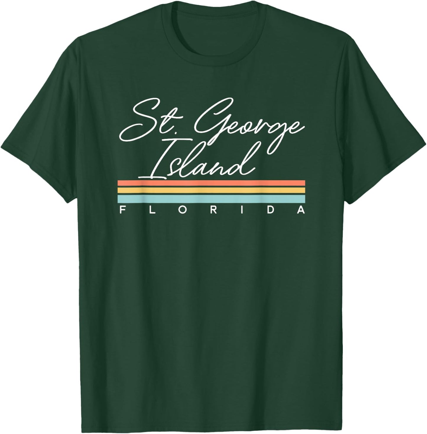 Retro St George Island Florida T-Shirt - T-Shirt | Forest