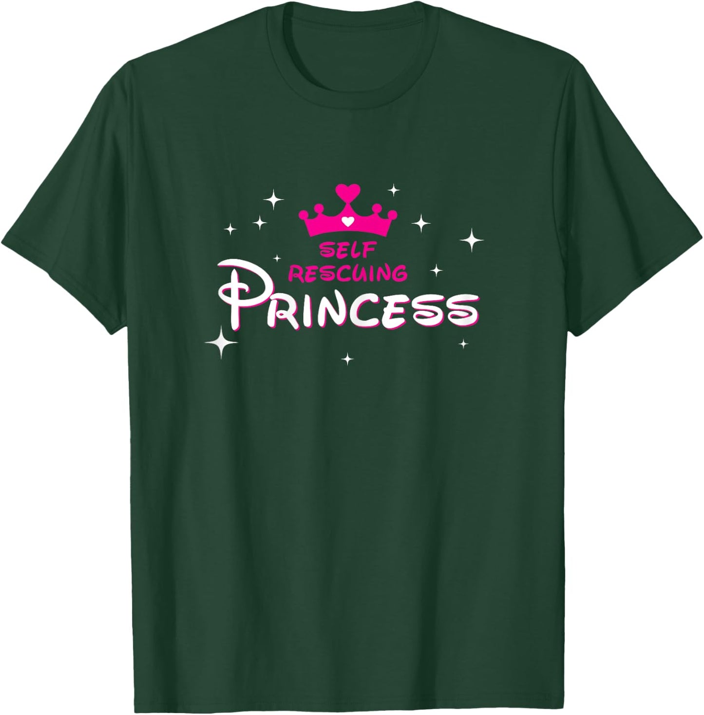 Self Rescuing Princess Shirt | Fun Strong Confident Women T-Shirt - T-Shirt | Forest