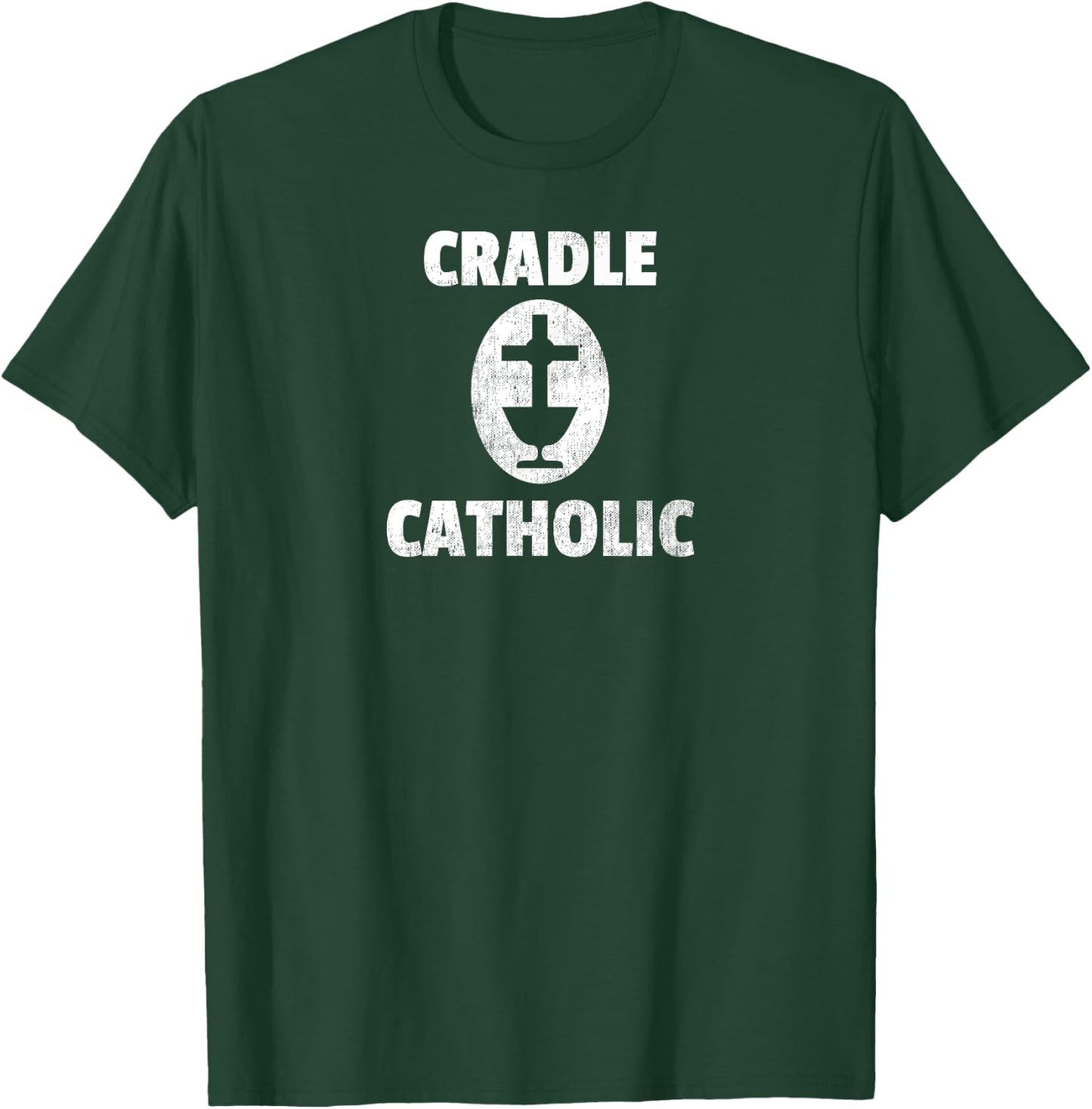 Cradle Catholic Vintage Chalice & Cross T-Shirt - T-Shirt | Forest