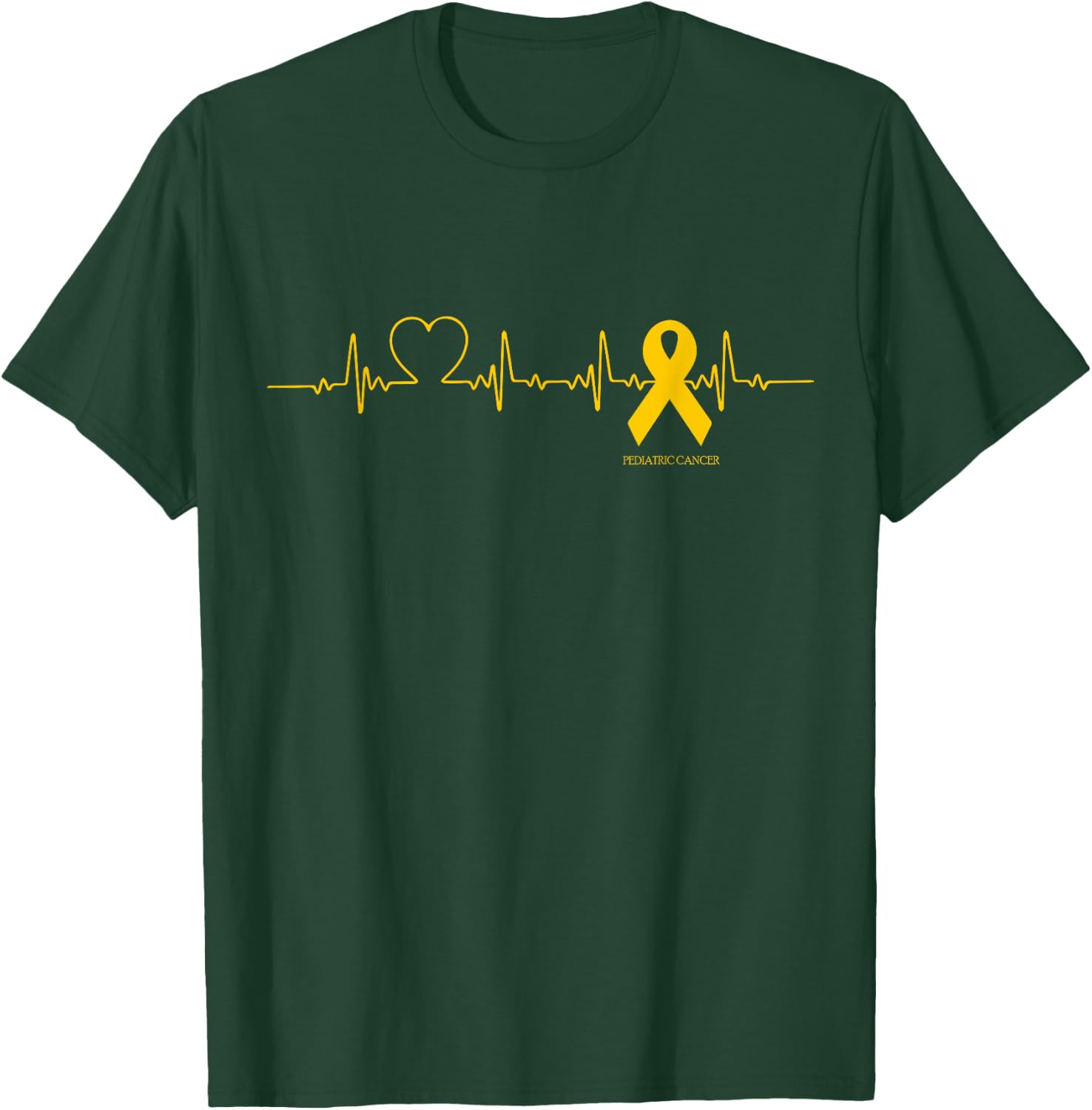 Pediatric Cancer Shirt Cancer Heartbeat Gift Kids T-Shirt - T-Shirt | Forest