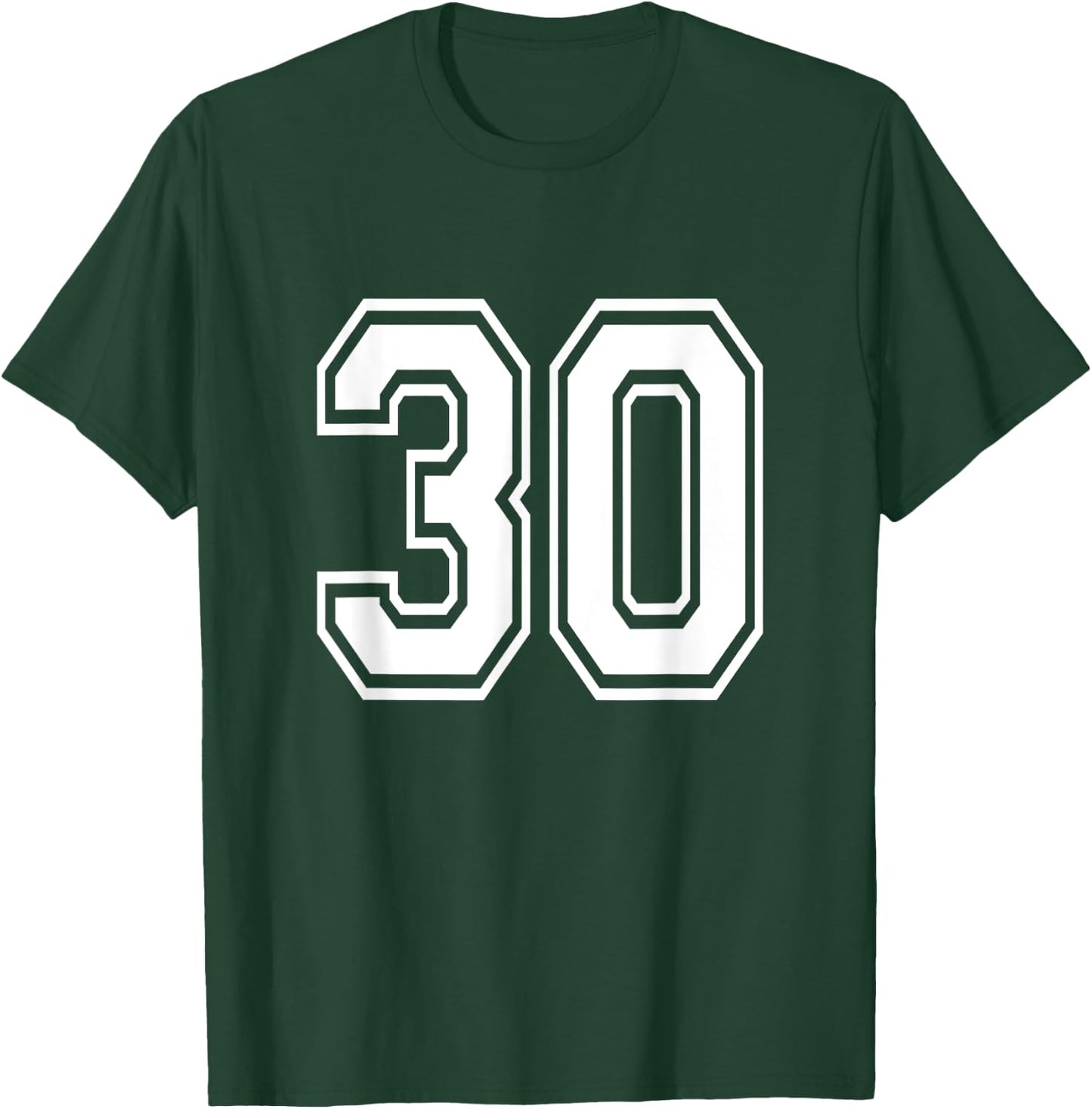 Number 30 Birthday Varsity Sports Team Jersey T-Shirt - T-Shirt | Forest