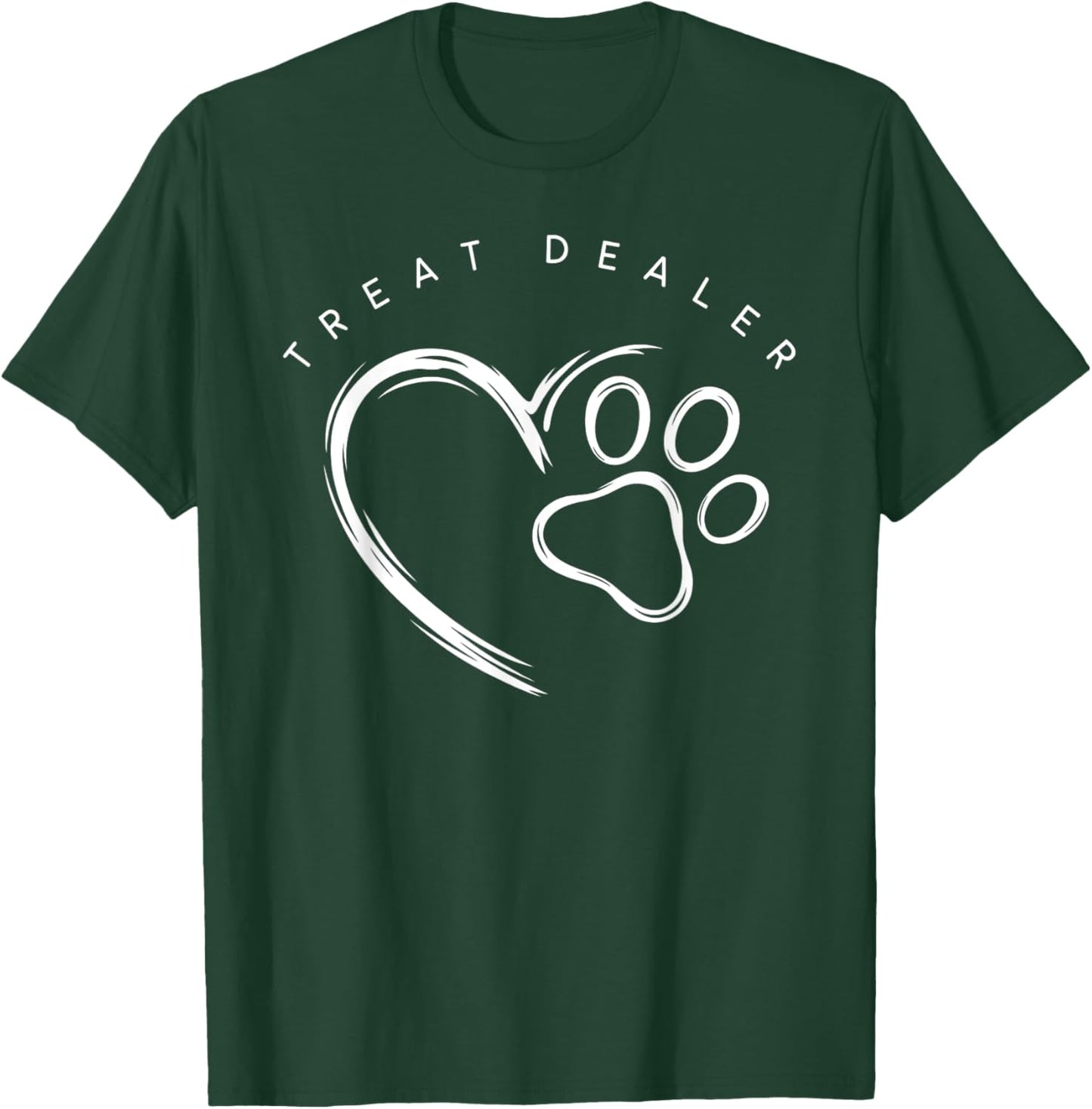 Treat Dealer Dog Lover Cute Paw Print -Adult Black Small T-Shirt - T-Shirt | Forest