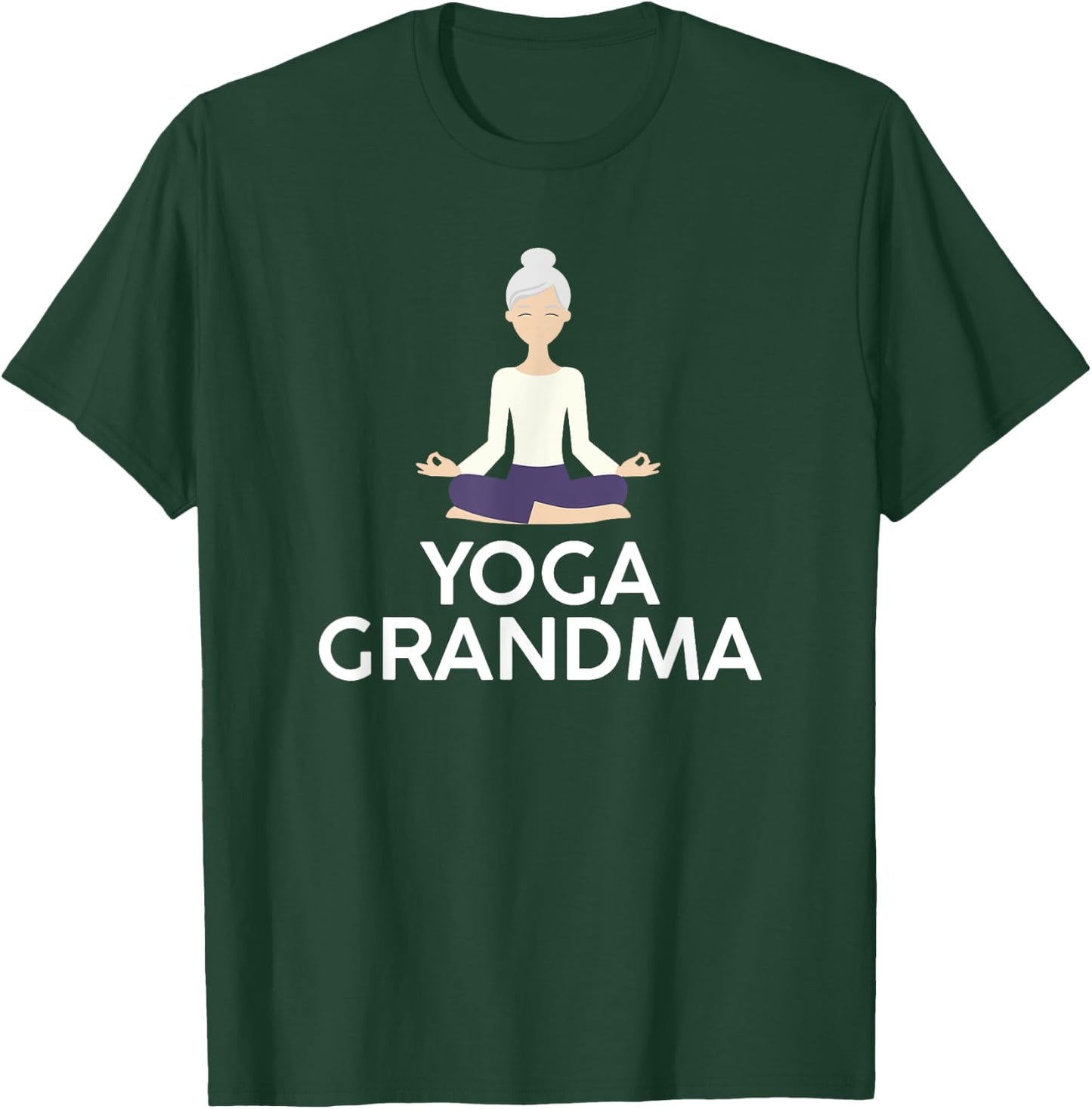 Yoga Grandma - Cool Meditating Grandmother T Shirt T-Shirt - T-Shirt | Forest