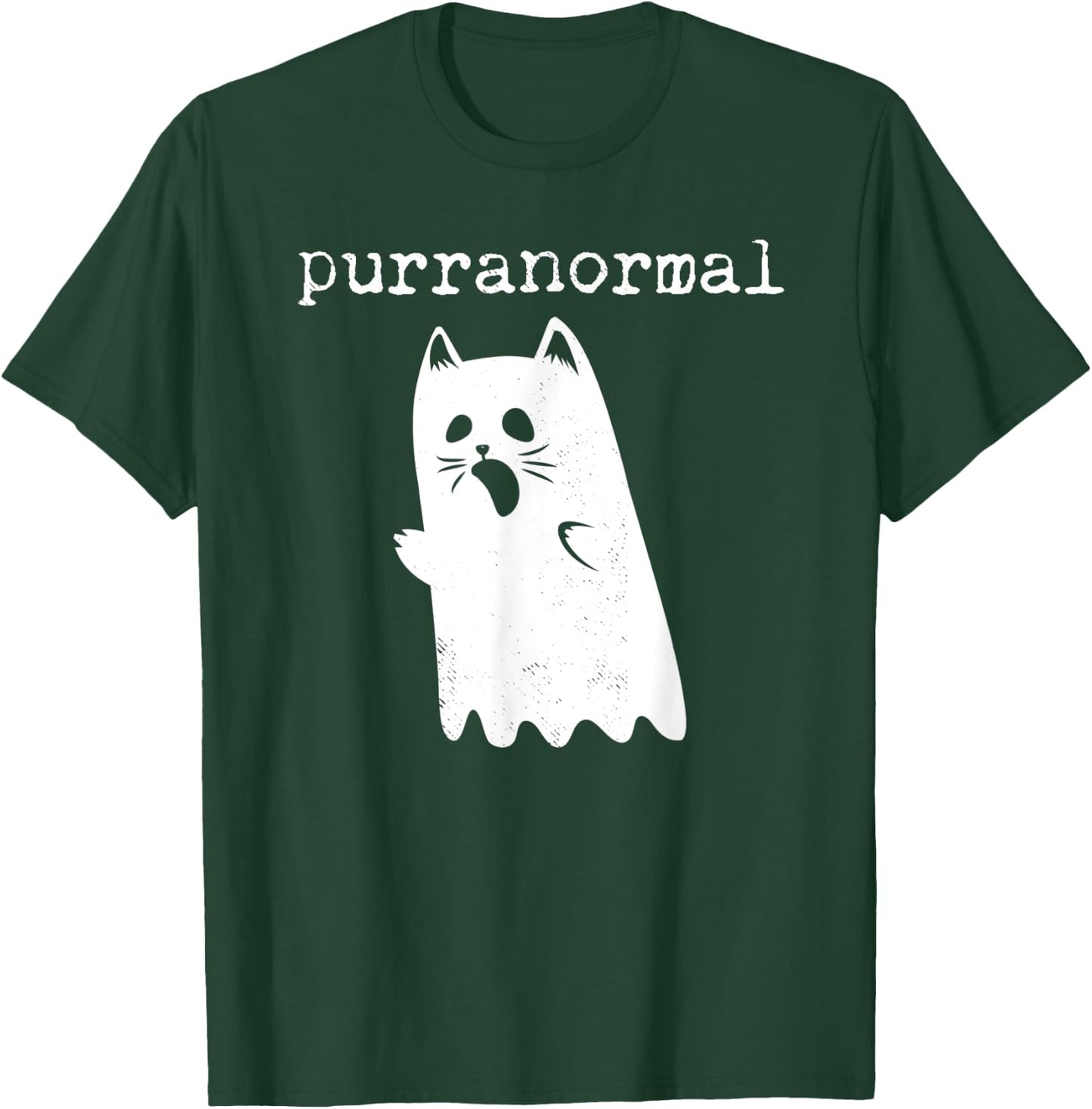 Purranormal Funny Cat Halloween T Shirt Paranormal Ghost Women Kids T-Shirt - T-Shirt | Forest