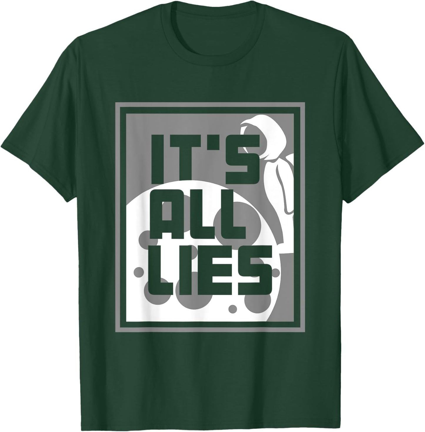 Fake Moon Landing Gift A Conspiracy Theorist T-Shirt - T-Shirt | Forest