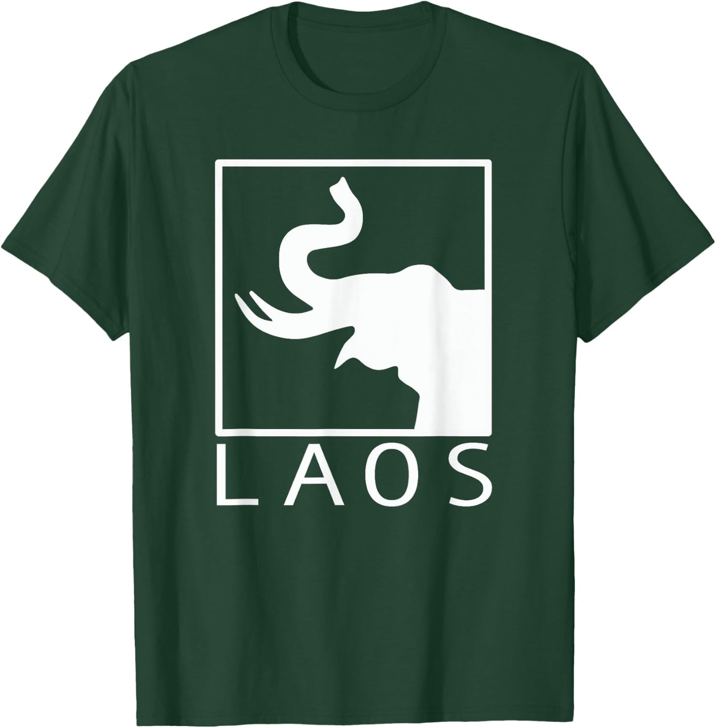 LAOS Boxed Typography | Laotian | Sabaidee | Lao Flag T-Shirt - T-Shirt | Forest
