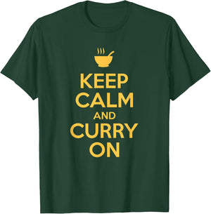Keep Calm and Curry on Curry Enthusiast and Food Lover T-Shirt - T-Shirt | Forest