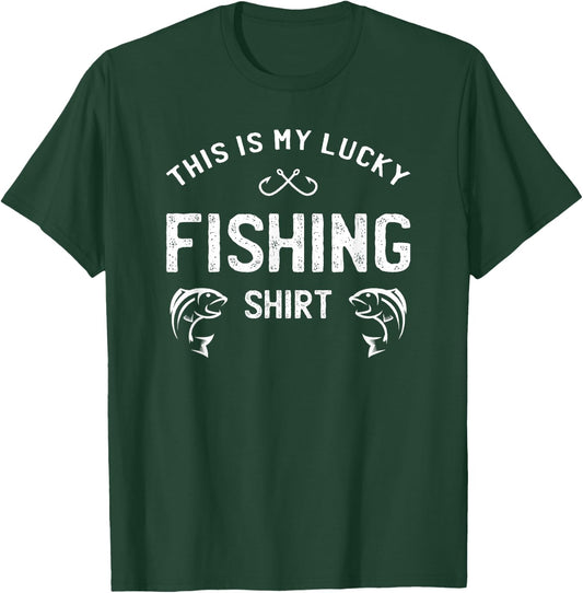 This is my Lucky Fishing Shirt Funny Fishing Retro T-Shirt - T-Shirt | Forest