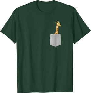 Pocket Giraffe Funny Camelopard Animal Lovers Humor Novelty T-Shirt - T-Shirt | Forest