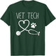 VET TECH LOVE , Animal Love Care Paw Print Gift T-Shirt - T-Shirt | Forest