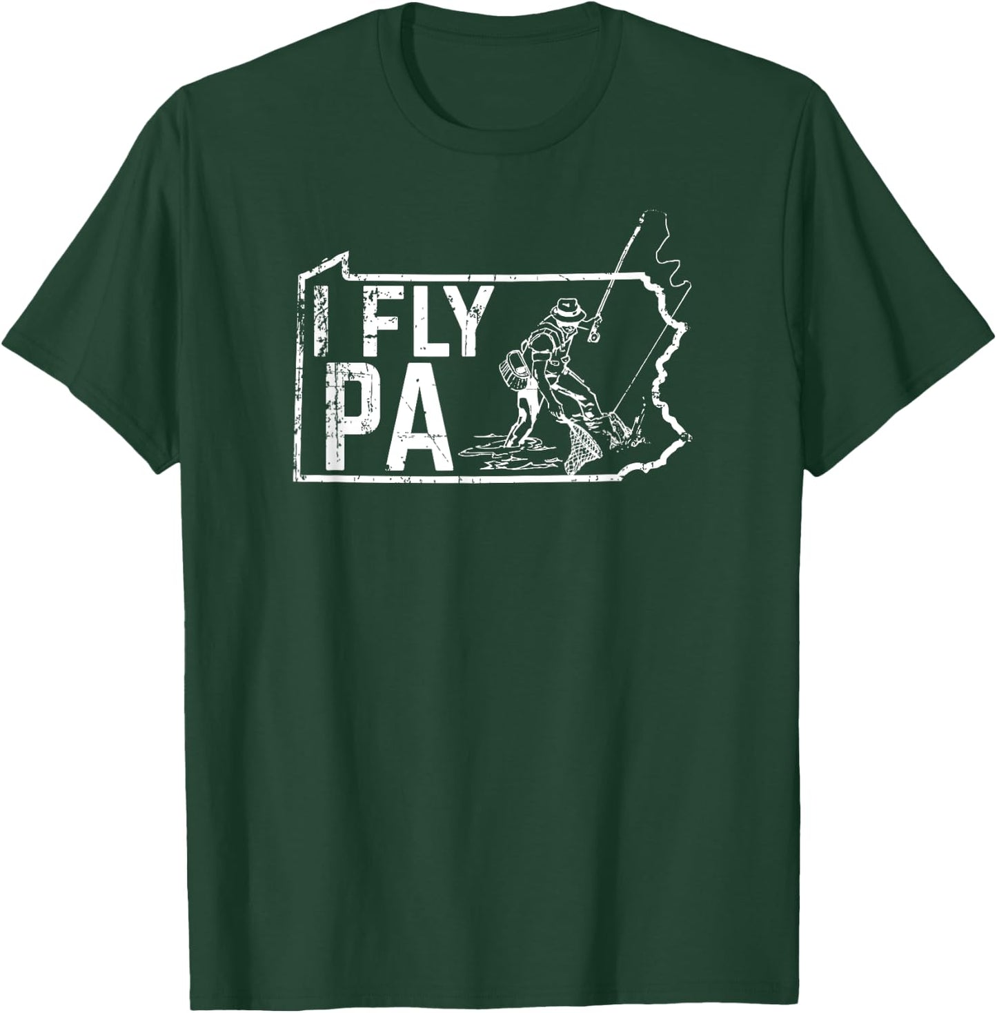Pennsylvania Fly Fishing Fisherman T-Shirt - T-Shirt | Forest