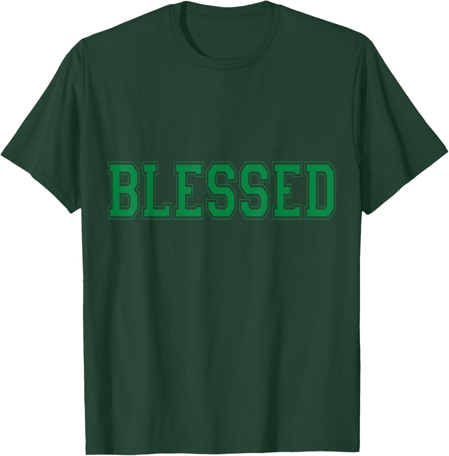 Christian T Shirts Blessed (Green) T-Shirt - T-Shirt | Forest