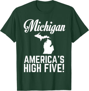 Michigan America's High Five Shirt T-Shirt - T-Shirt | Forest
