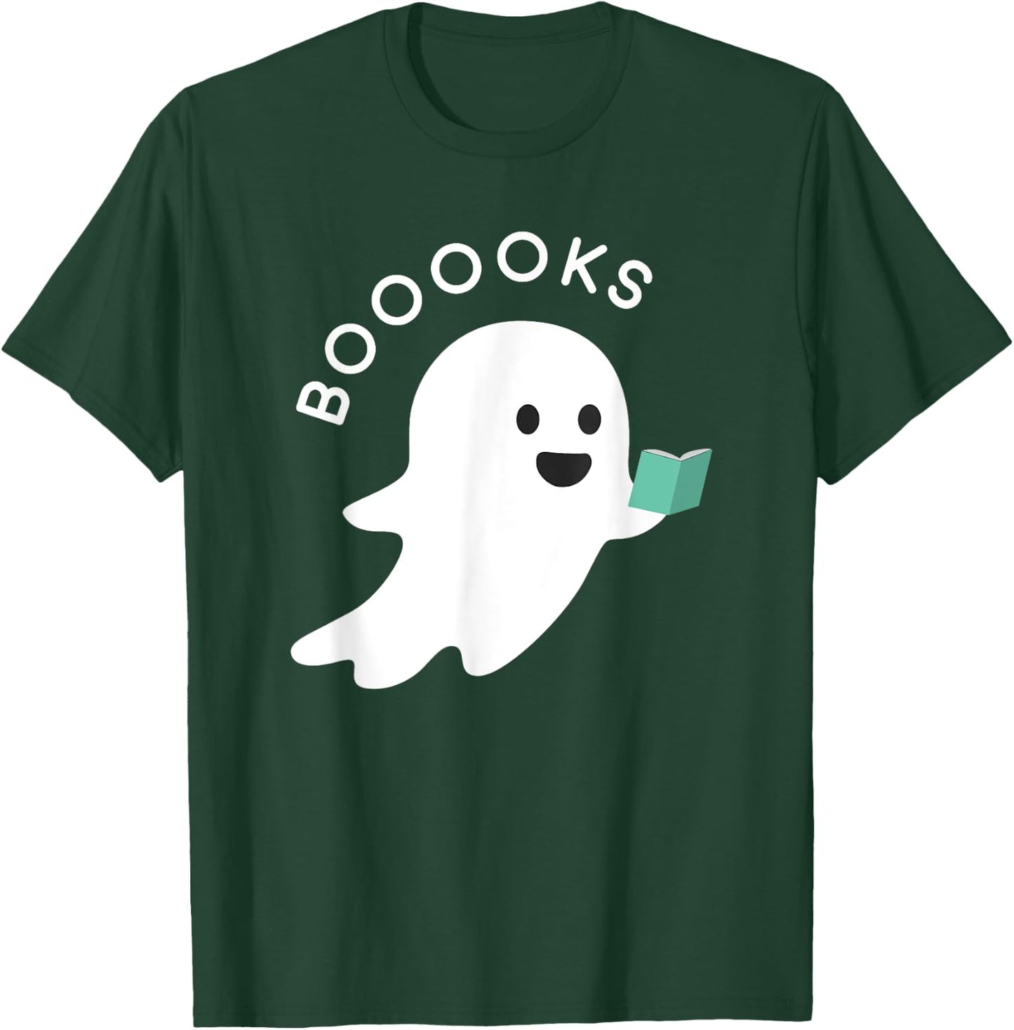 Booooks Ghost Reading Books Halloween T-Shirt - T-Shirt | Forest