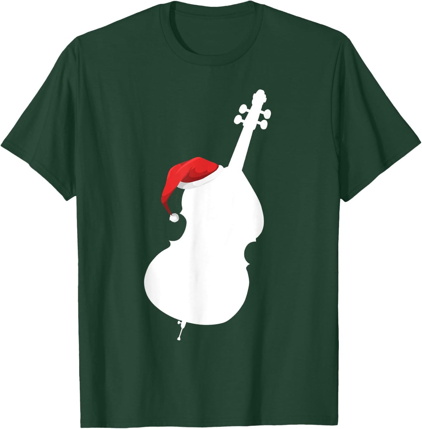 Christmas Upright Bass Shirt Santa Double Bass Player Gift T-Shirt - T-Shirt | Forest