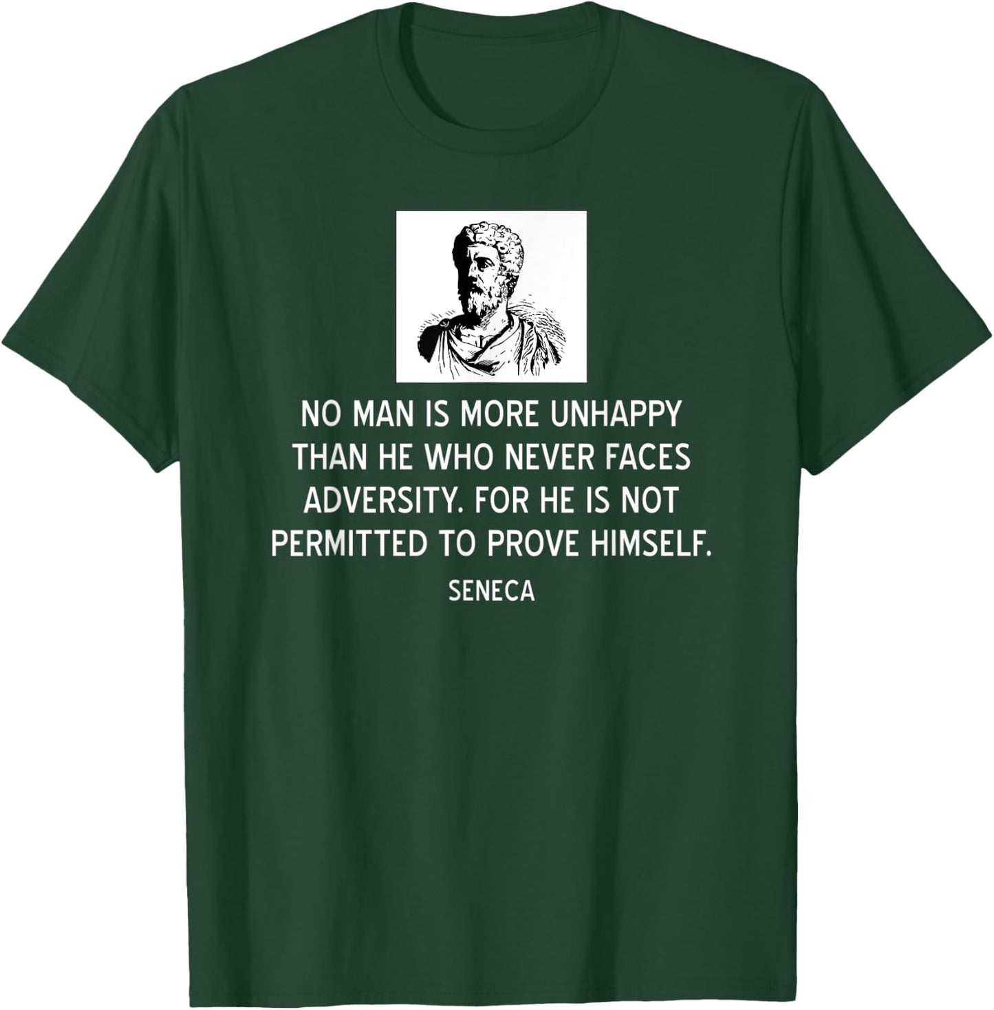 Inspiring Stoic Quote on Adversity by Seneca T-Shirt - T-Shirt | Forest