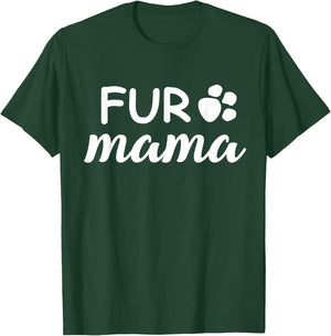 Cute Fur Mama Paw Print Dog Mom T-Shirt - T-Shirt | Forest