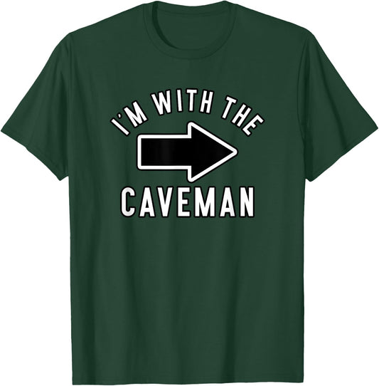 Couples Halloween Costume Shirts I'm With The Caveman T-Shirt - T-Shirt | Forest