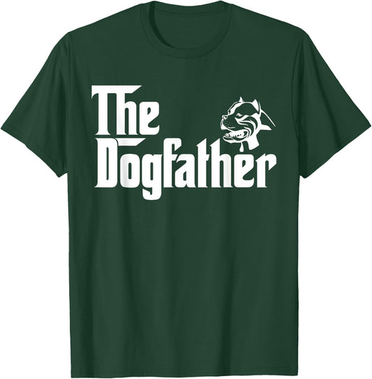The Dogfather Pitbull Funny Father Dog Lover Men T-Shirt - T-Shirt | Forest