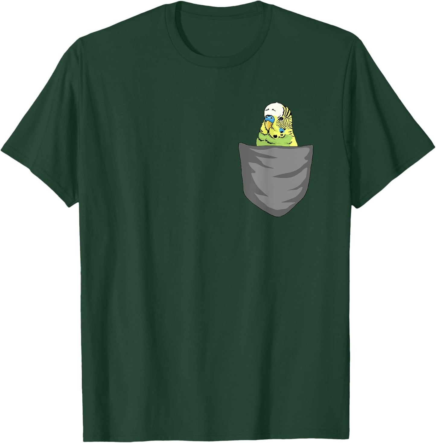 Funny Budgie for a Budgie Lover Budgie Pocket Shirt T-Shirt - T-Shirt | Forest