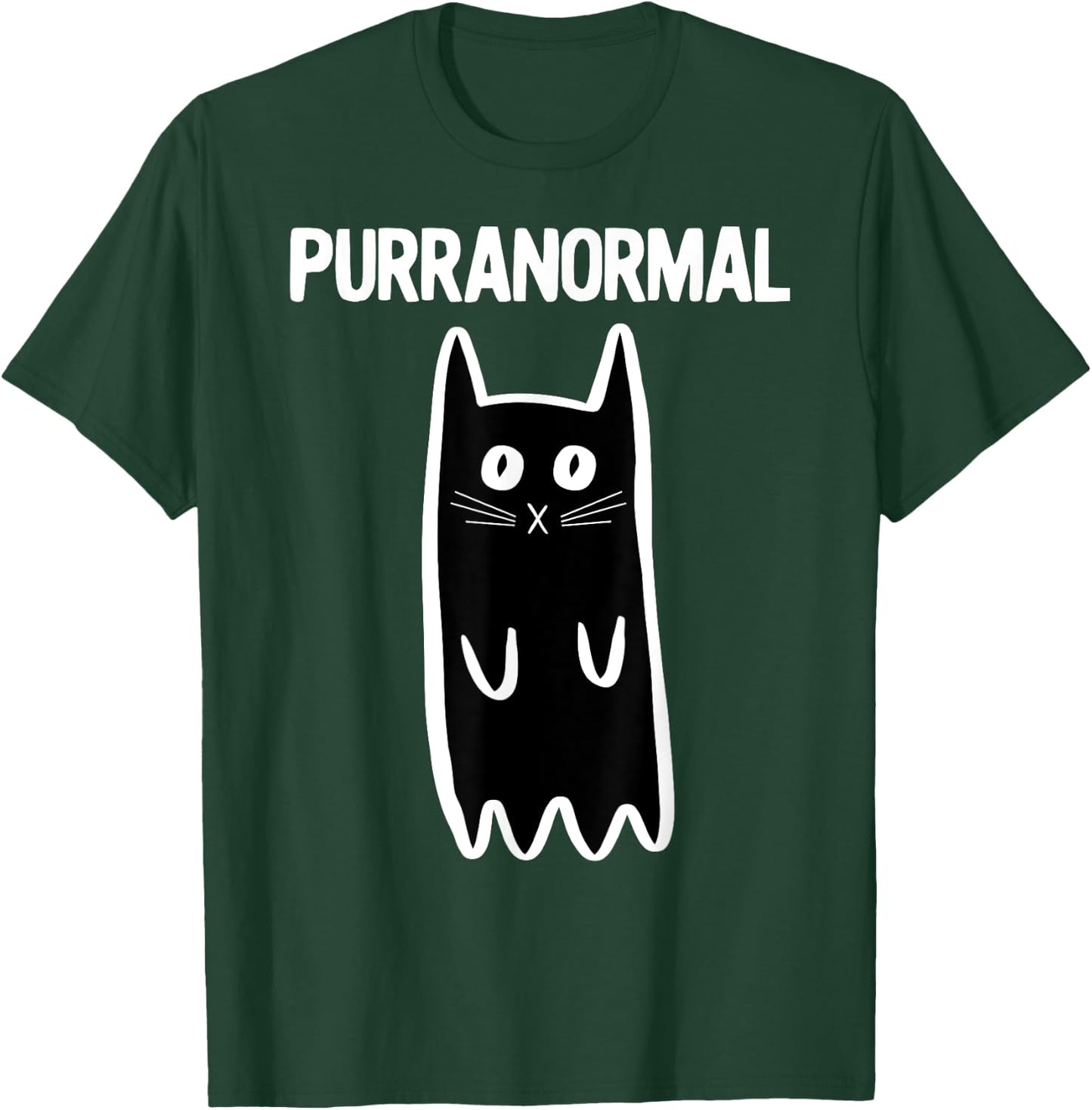 Purranormal Ghost Cat Shirt Paranormal Halloween Kitty Cat T-Shirt - T-Shirt | Forest