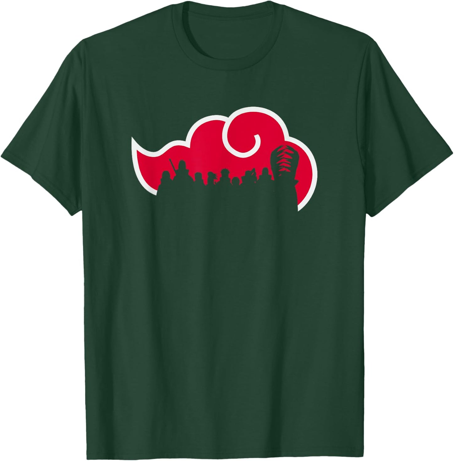 Naruto Shippuden Akatsuki Silhouette Anime T-Shirt - T-Shirt | Forest