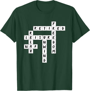 Retirement Crossword Puzzle T-Shirt - T-Shirt | Forest