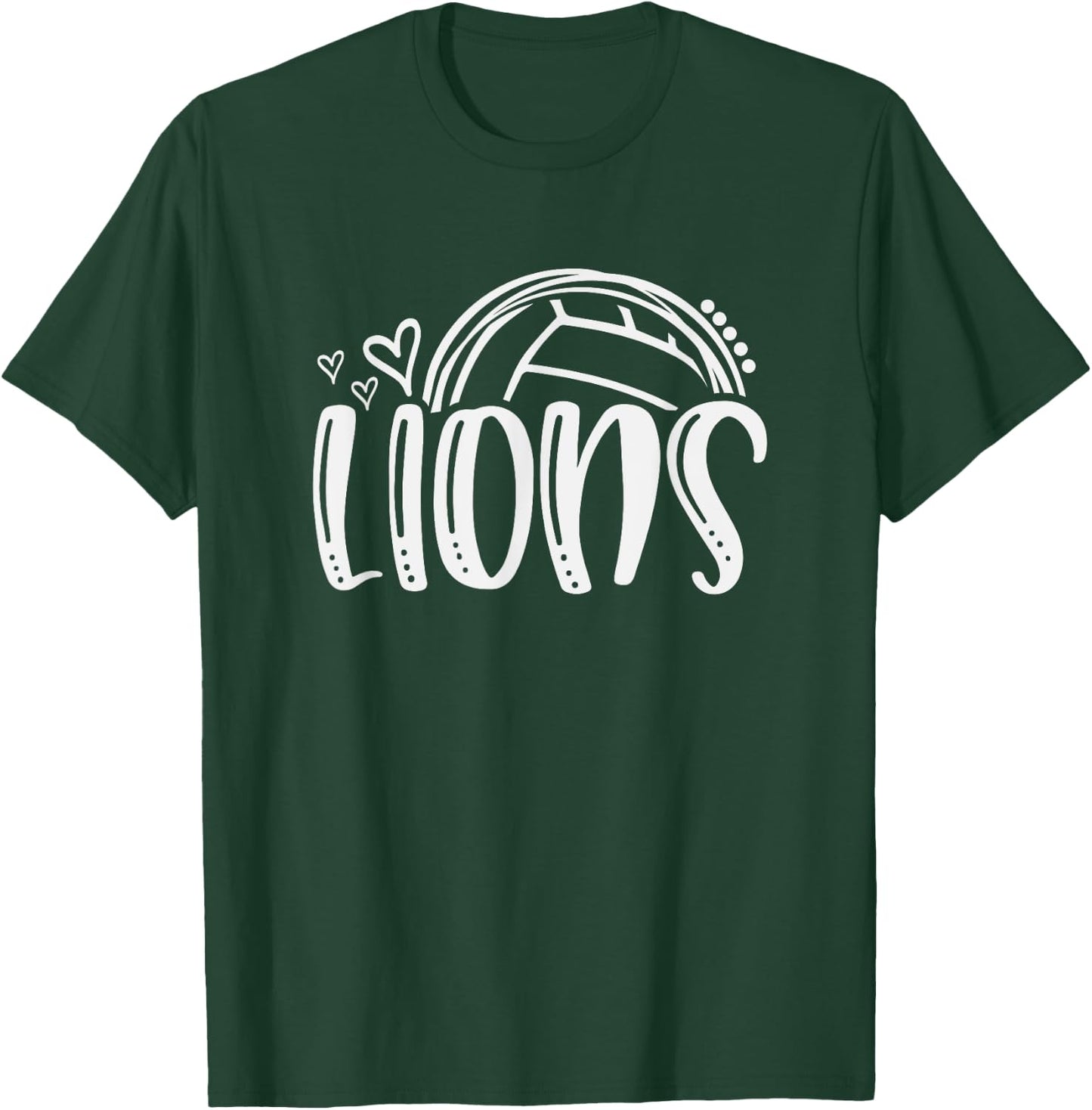Volleyball Lions School Sports Fan Team Spirit T-Shirt - T-Shirt | Forest