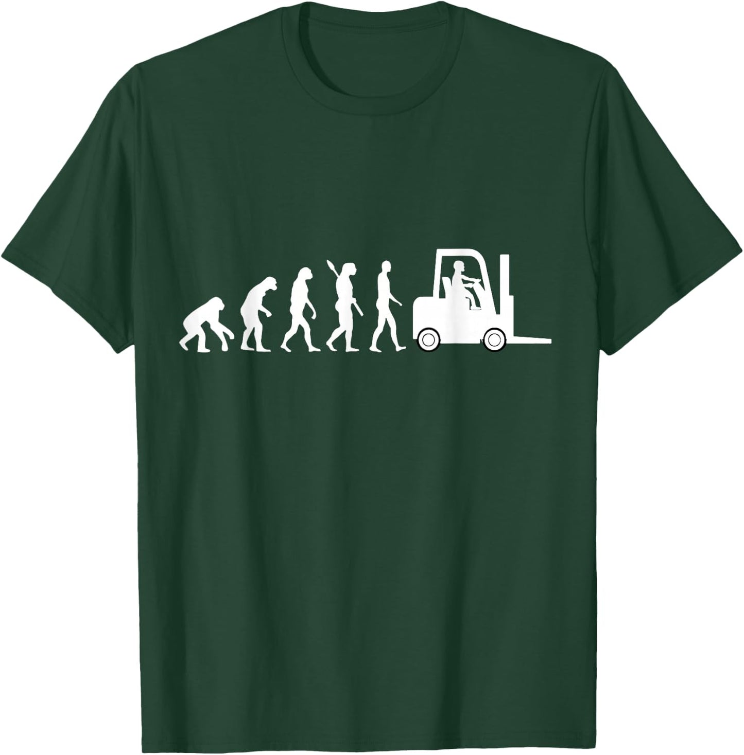 Forklift Driver Fork Hoist Evolution Warehouse Worker T-Shirt - T-Shirt | Forest