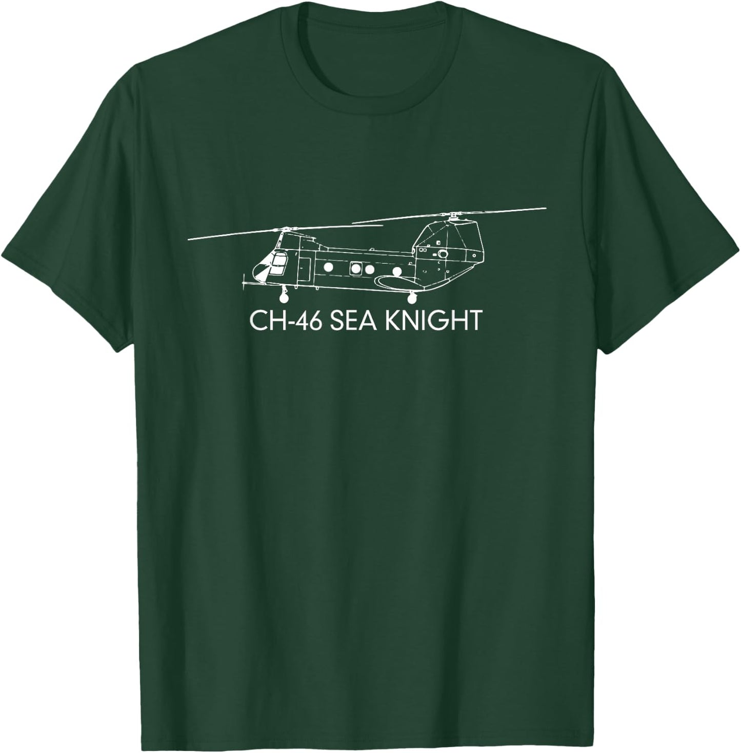 CH-46 Military Helicopter Gift T-Shirt - T-Shirt | Forest