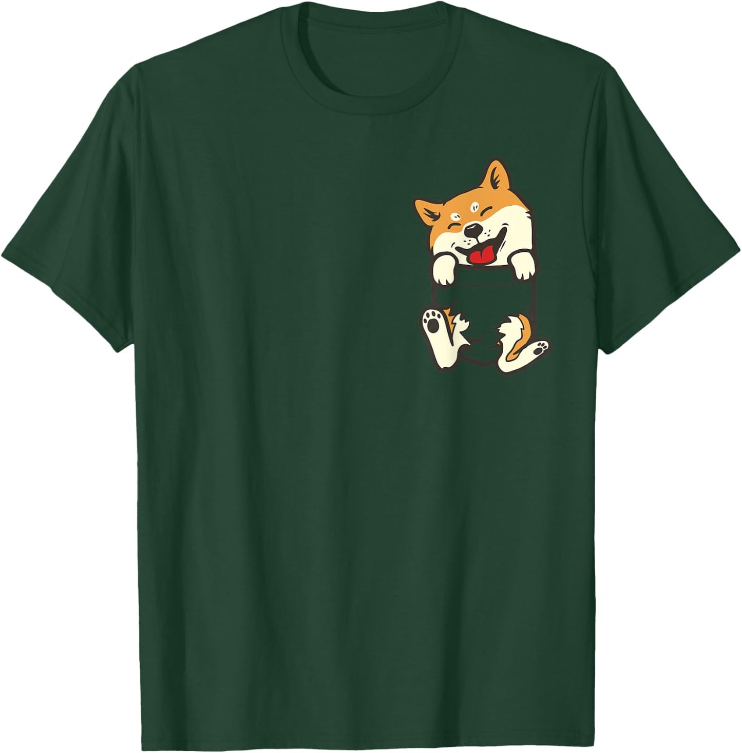 Pocket Shiba Inu Feet Cute Doge Akita Dog Lover Owner Gift Women Kids T-Shirt - T-Shirt | Forest