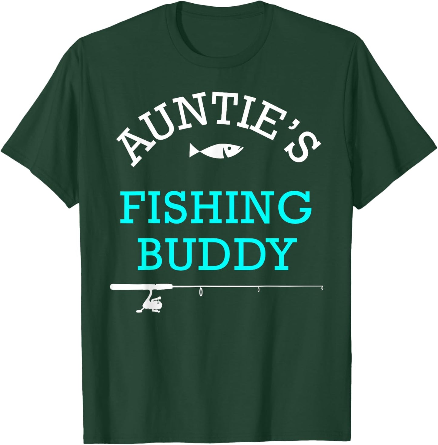 Aunties Fishing Buddy Shirt Cute Kids Gift T-Shirt - T-Shirt | Forest