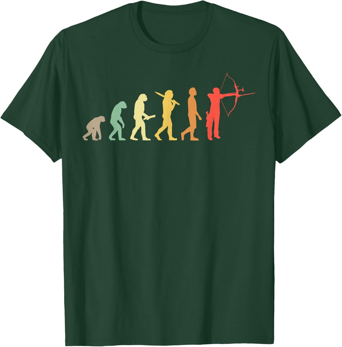 Retro Archery Evolution Gift Archers T-Shirt - T-Shirt | Forest
