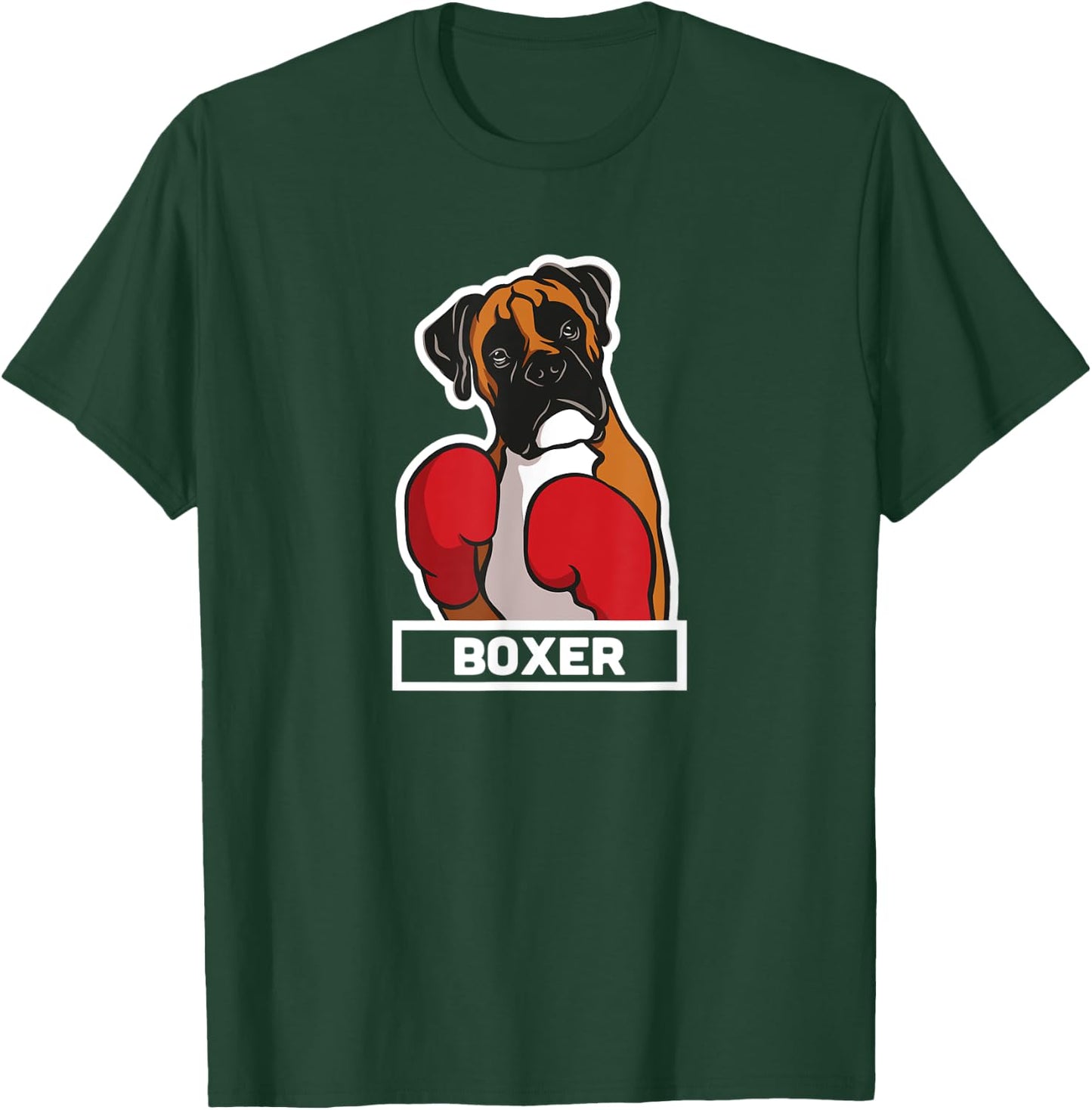 Boxer Dog Boxing Gloves Funny Boxing Women Kids T-Shirt - T-Shirt | Forest