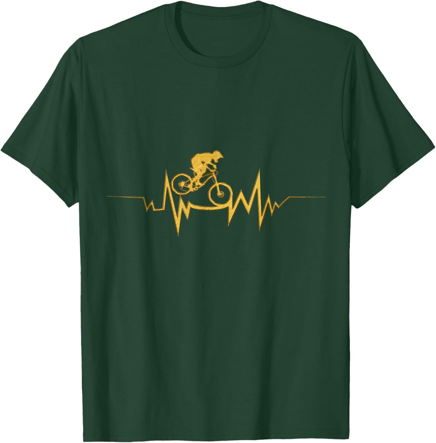 Mountain Bike Heartbeat Cool Quote For Bike fans T-Shirt - T-Shirt | Forest