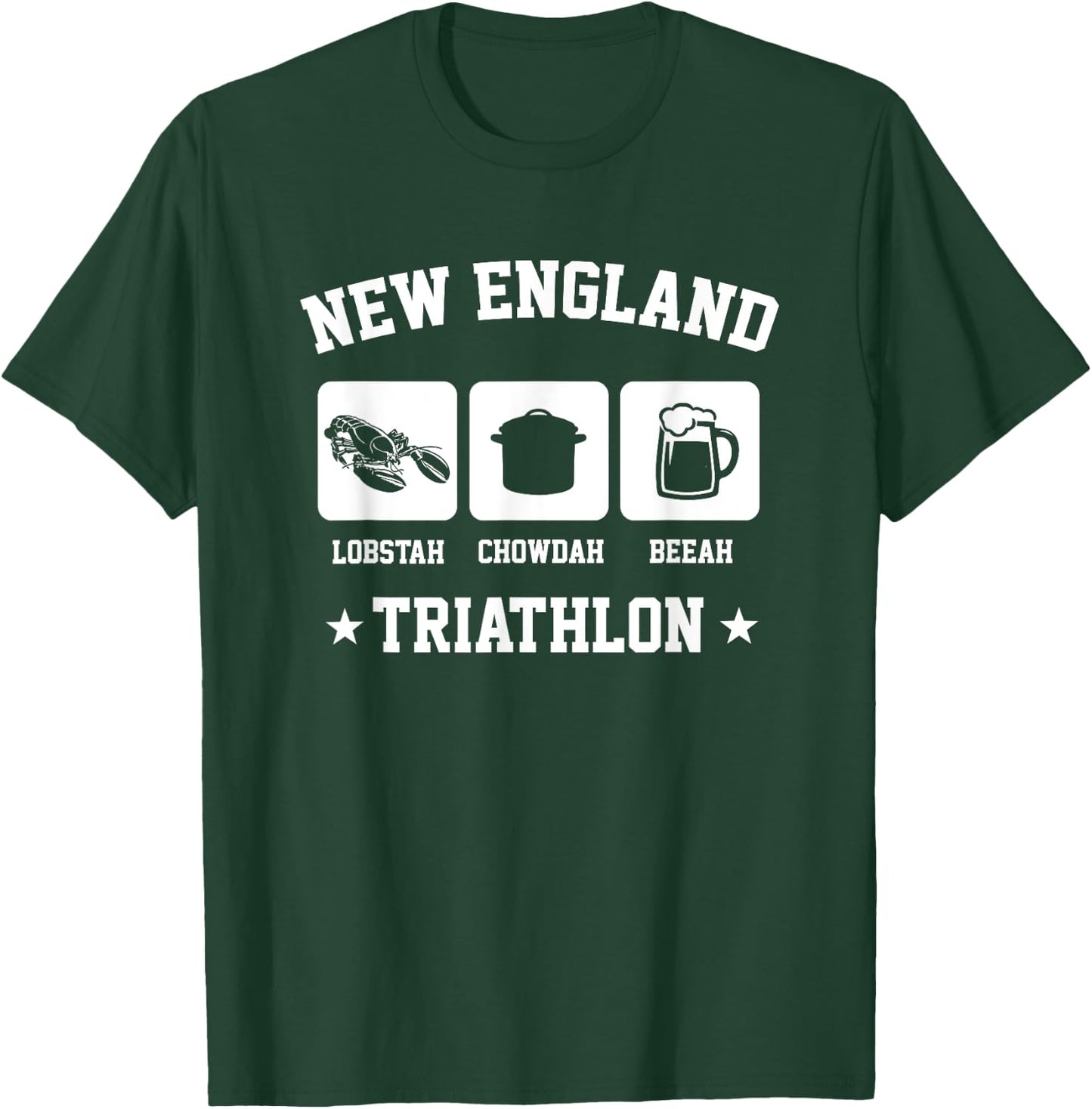 New England Triathlon lobstah chowdah beer T-Shirt - T-Shirt | Forest