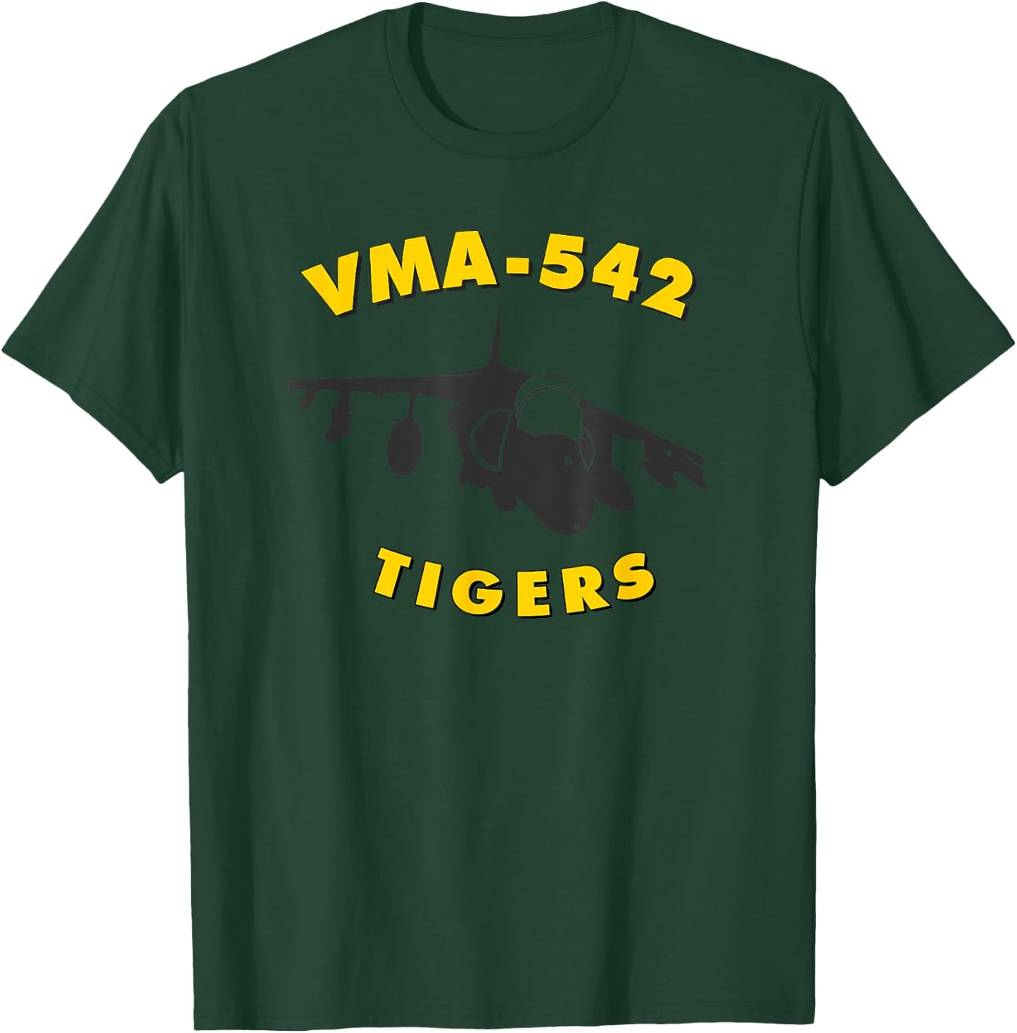 VMA-542 Tigers Attack Squadron AV-8B Harrier T-Shirt - T-Shirt | Forest