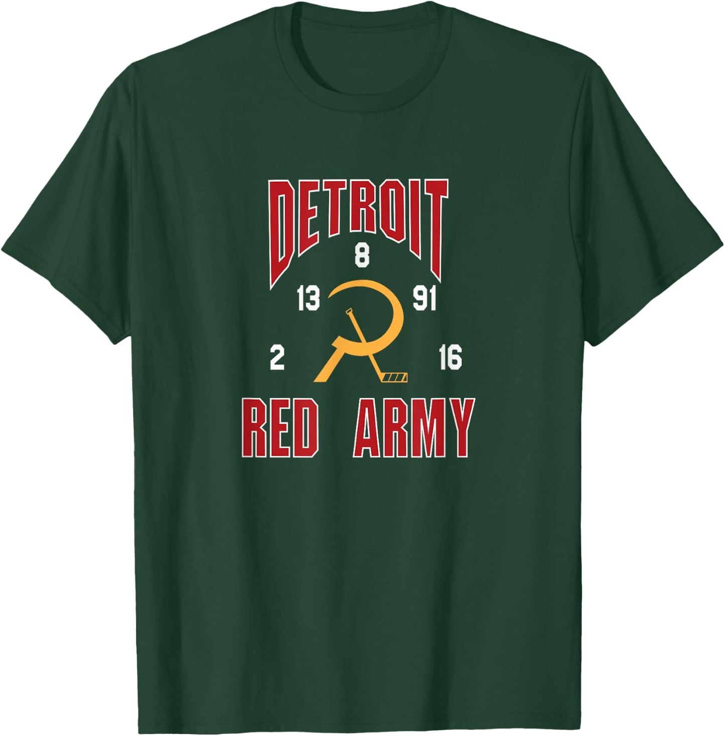 Detroit Red Army Russian 5 Hockey Fan Shirt T-Shirt - T-Shirt | Forest