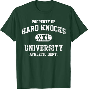 Proper T Hard Knocks University Funny - Black, , Short Sleeve, Classic Fit, XXL T-Shirt - T-Shirt | Forest
