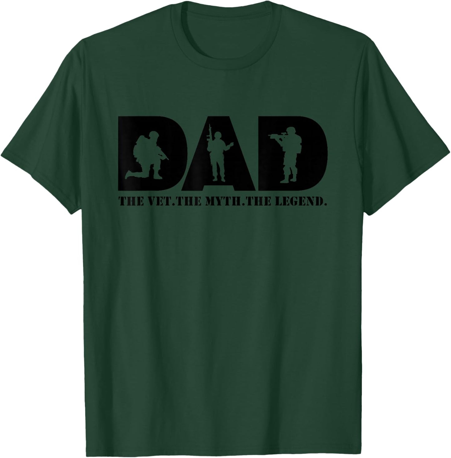 Dad The Vet The Myth The Legend Military Veteran Warrior T-Shirt - T-Shirt | Forest
