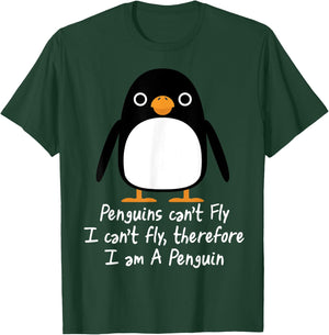Funny Penguin T Shirt Cool I can't fly animal love gift T-Shirt - T-Shirt | Forest
