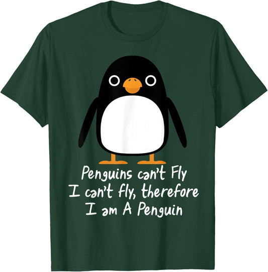 Funny Penguin T Shirt Cool I can't fly animal love gift T-Shirt - T-Shirt | Forest