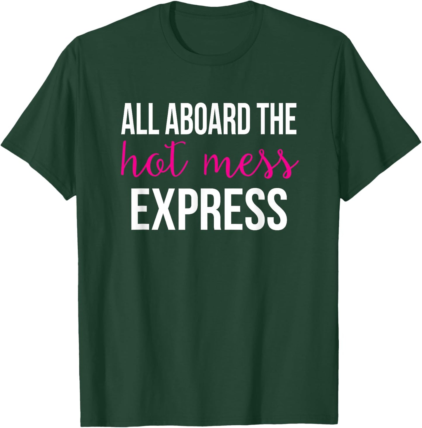 All Aboard the Hot Mess Express Funny Gym T-Shirt - T-Shirt | Forest