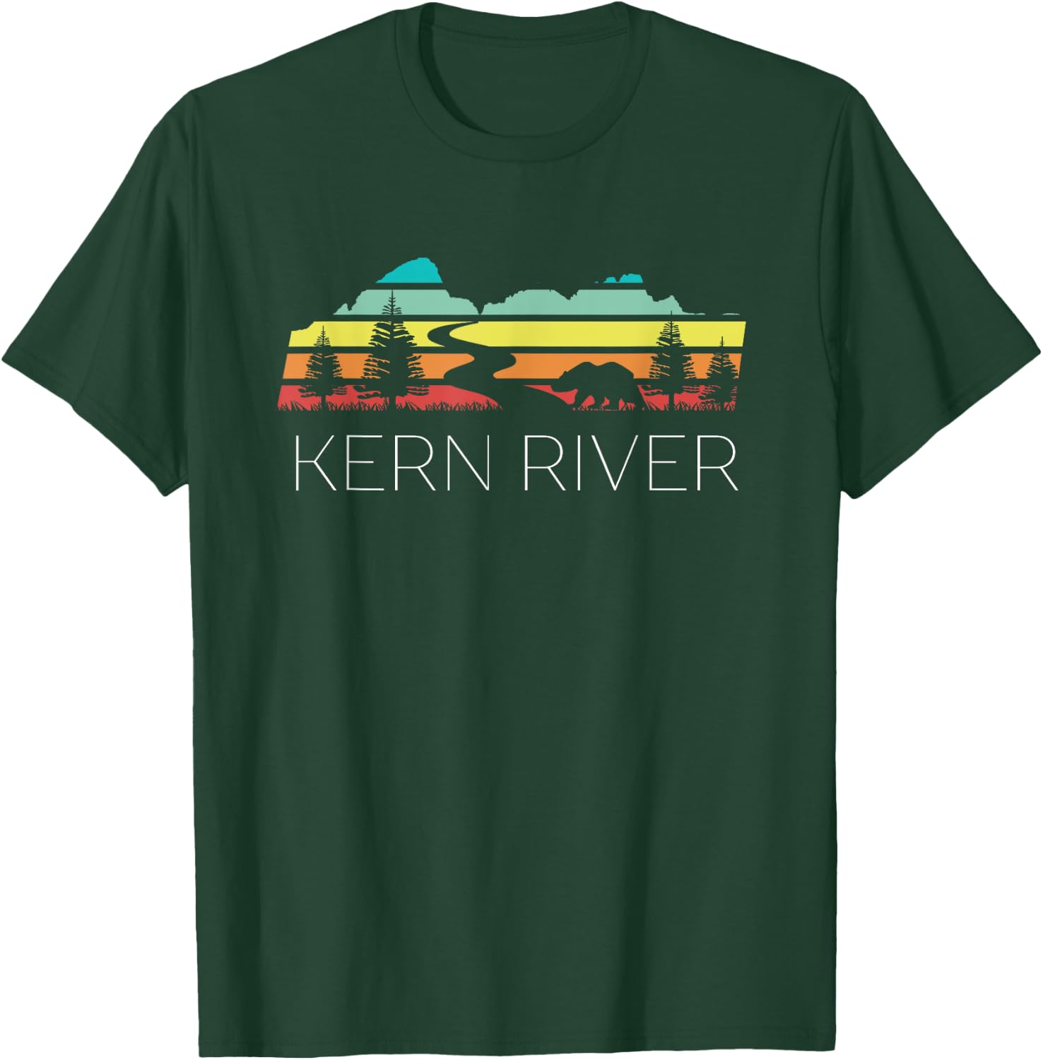 Kern River California Sequoia Forest Kernville Retro Camping T-Shirt - T-Shirt | Forest