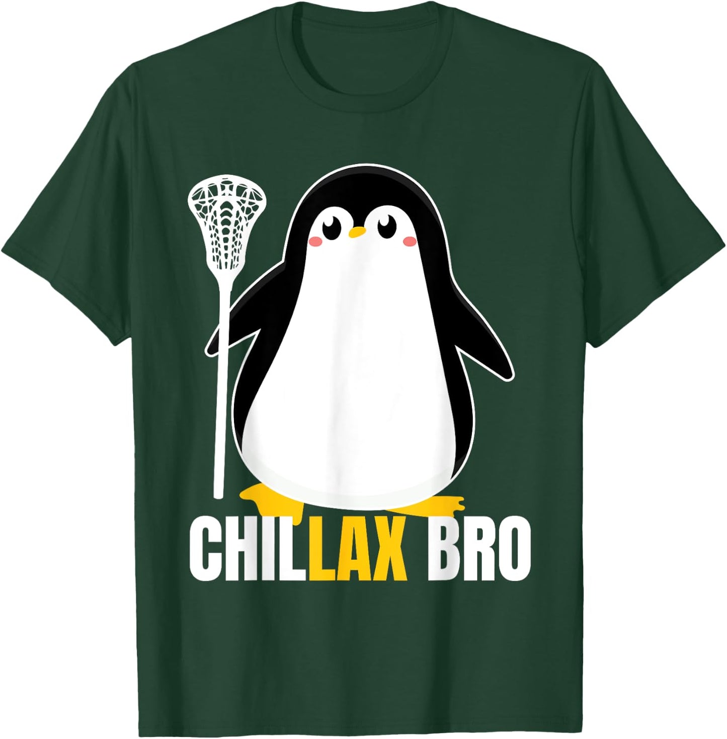 Lacrosse Penguin Funny LaX Team Lacrosse Christmas Pj T-Shirt - T-Shirt | Forest