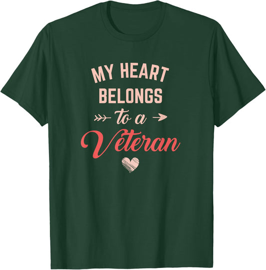 Cute Veteran Wife Girlfriend T-Shirt - T-Shirt | Forest
