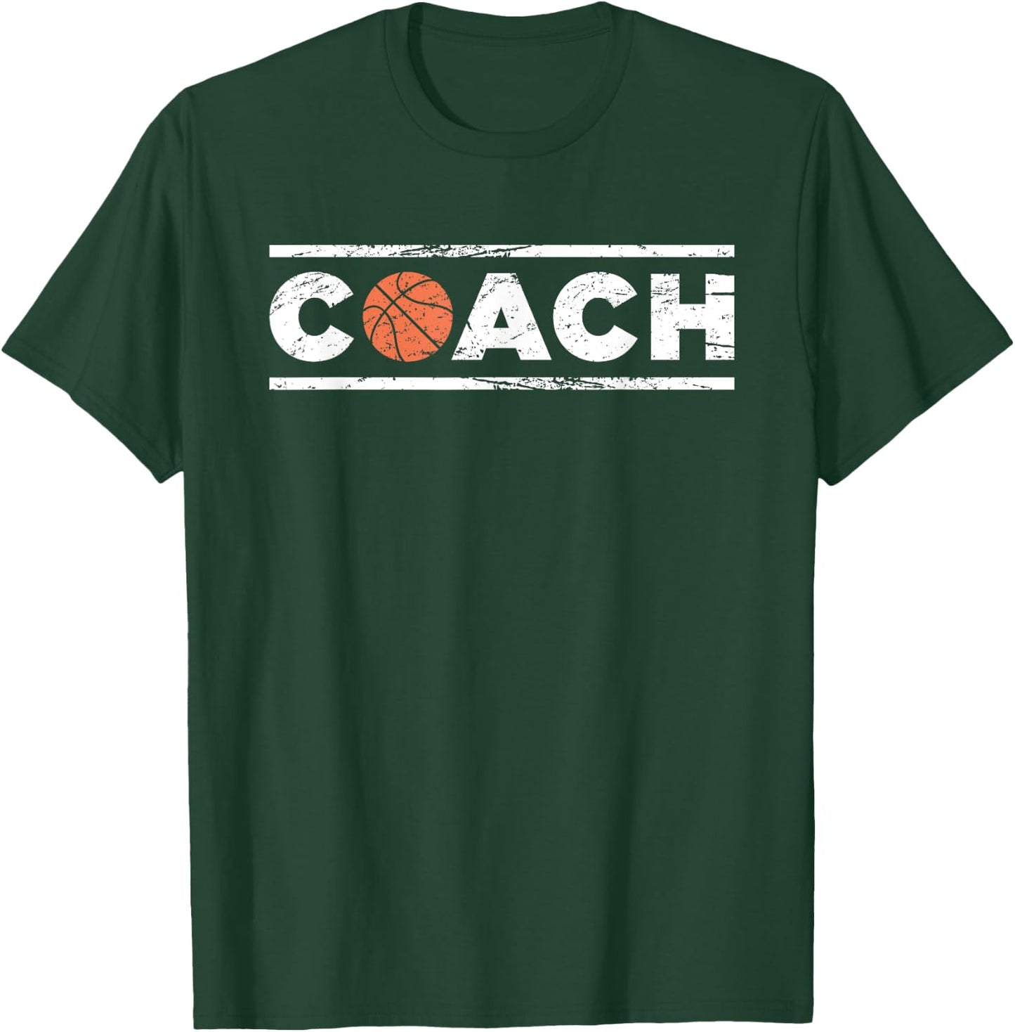 Distressed Basketball Coach T-Shirt - T-Shirt | Forest