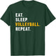 Eat Sleep Volleyball Repeat Shirts T-Shirt - T-Shirt | Forest