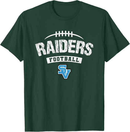 Seneca Valley Raiders Logo Football Distressed HS T-Shirt - T-Shirt | Forest