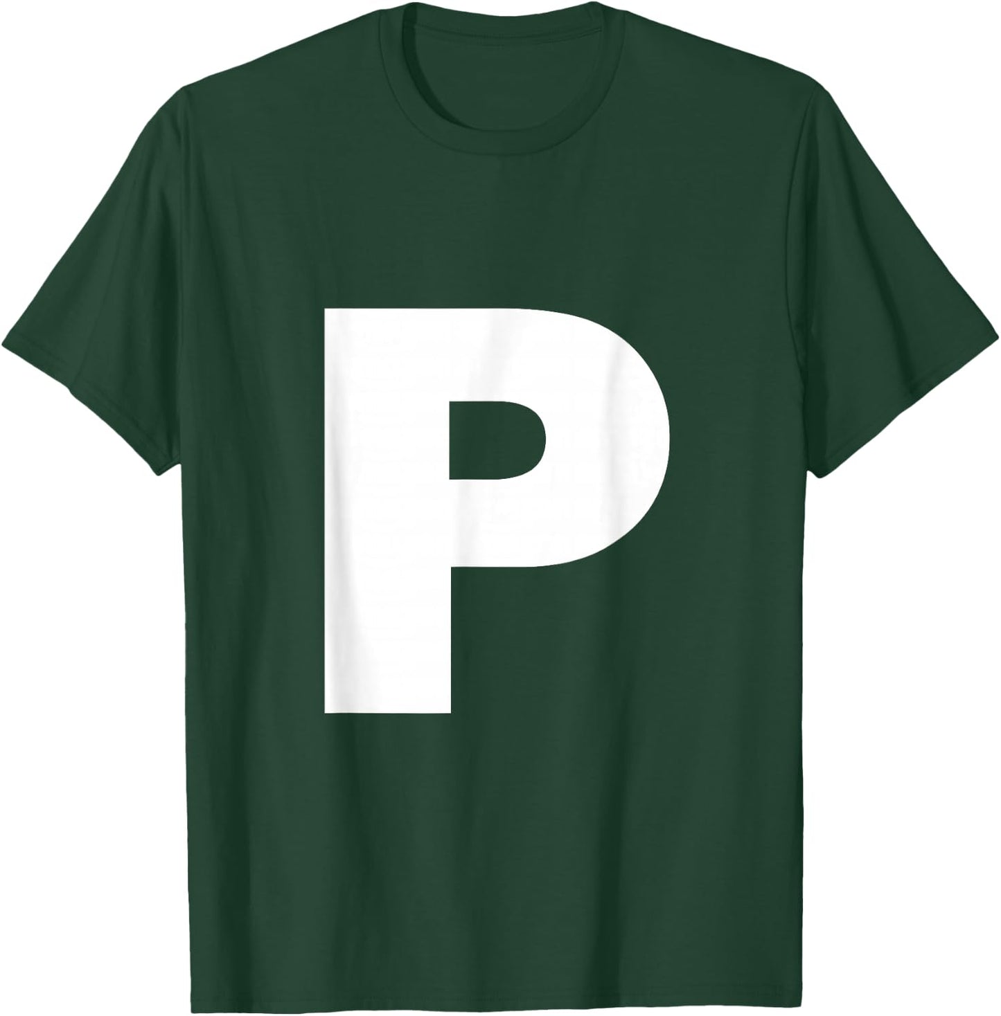 Letter P Capital Alphabet Monogram Initial T-Shirt - T-Shirt | Forest
